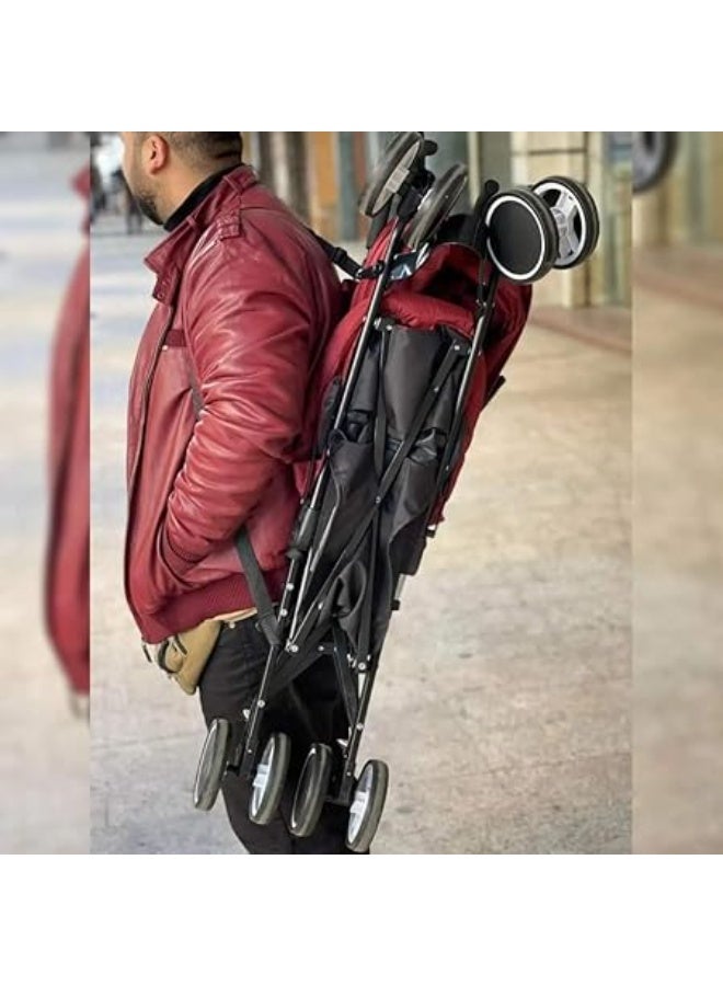 شيكو بامبيو دفع والذهاب عكاز عربة طفل-بورجوندي - Image 2